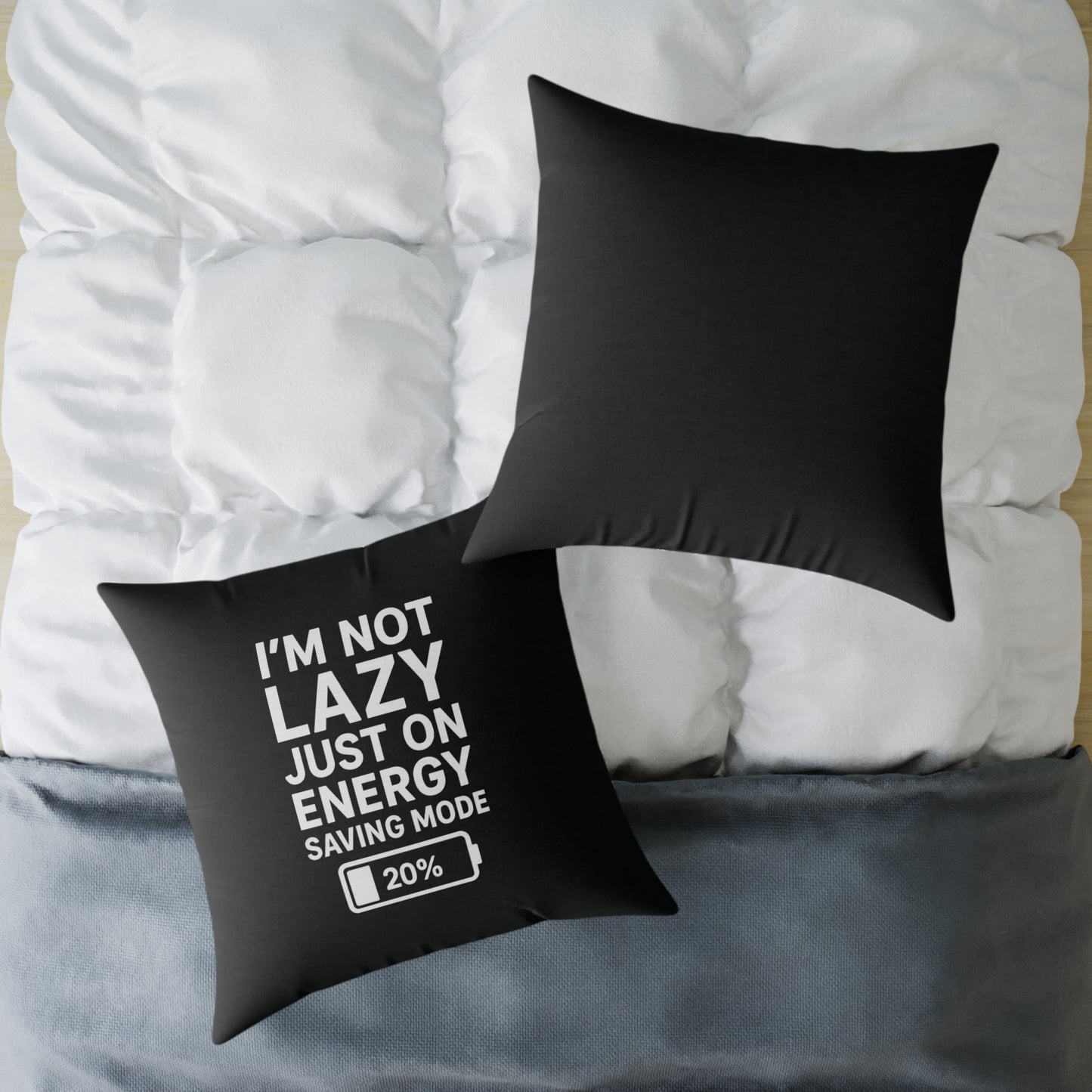 Lazy Energy Saving Mode Pillow, Funny Home Decor, Couch Cushion, Gift for Him, Quirky Dorm Room Decor, Unique Pillow