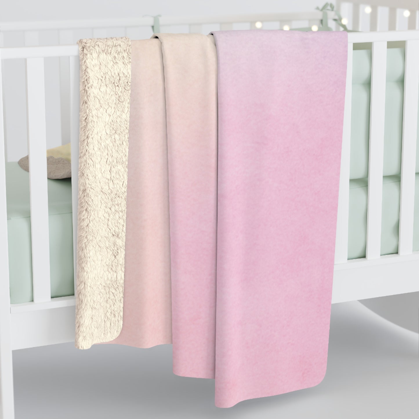 Pastel Gradient Sherpa Fleece Blanket - Cozy Throw for Year-Round Comfort