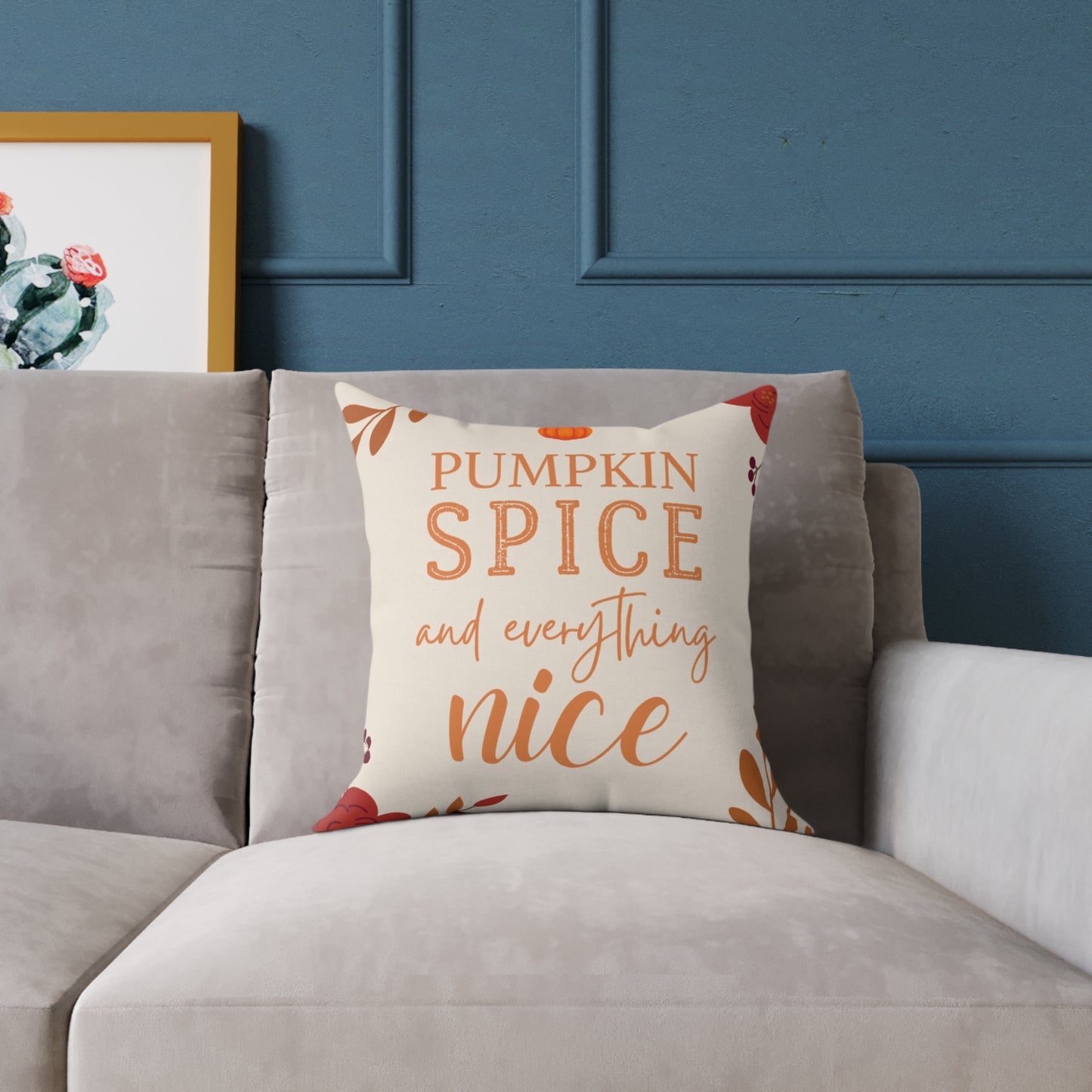 “Pumpkin Spice” Autumn Decorative Square Pillow