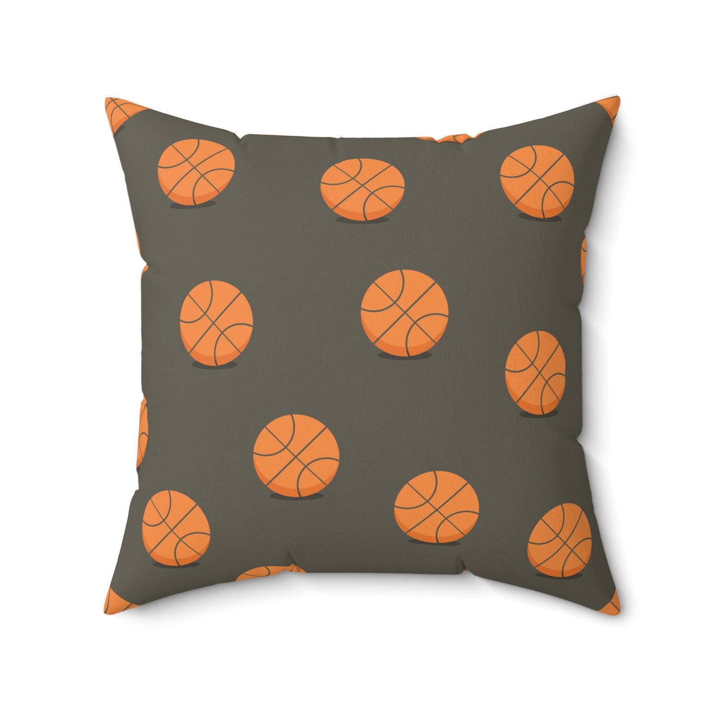 “Ballin’” Basketball Pattern Square Pillow