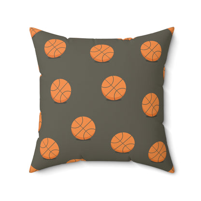 “Ballin’” Basketball Pattern Square Pillow