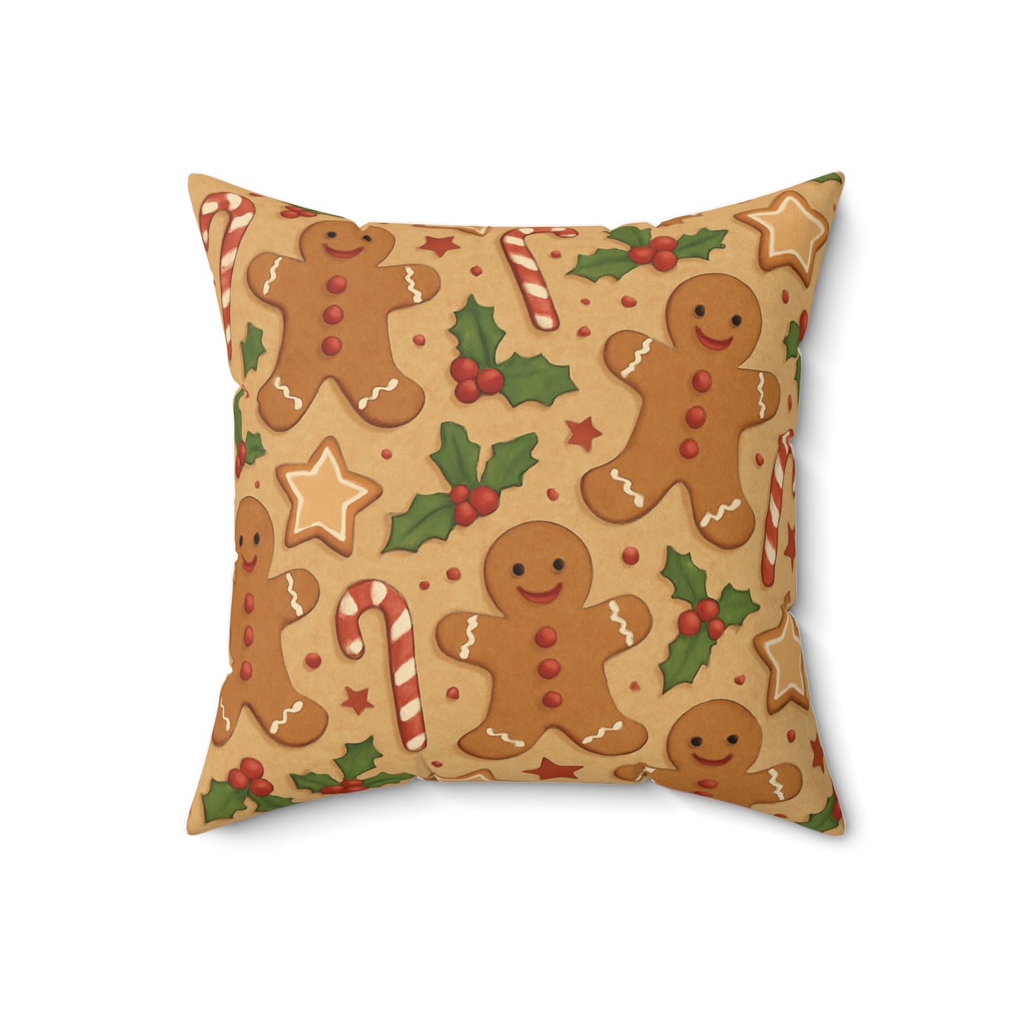 Gingerbread Holiday Throw Pillow