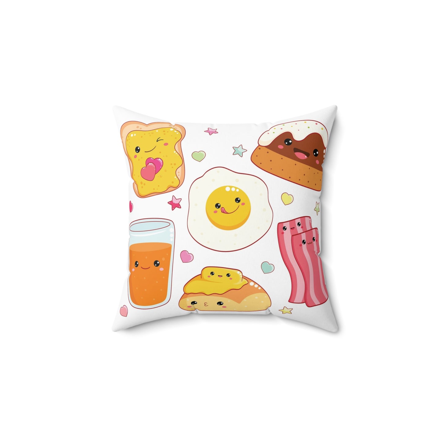 “Cutesy” Foodie Square Pillow - Whimsical Breakfast Designs