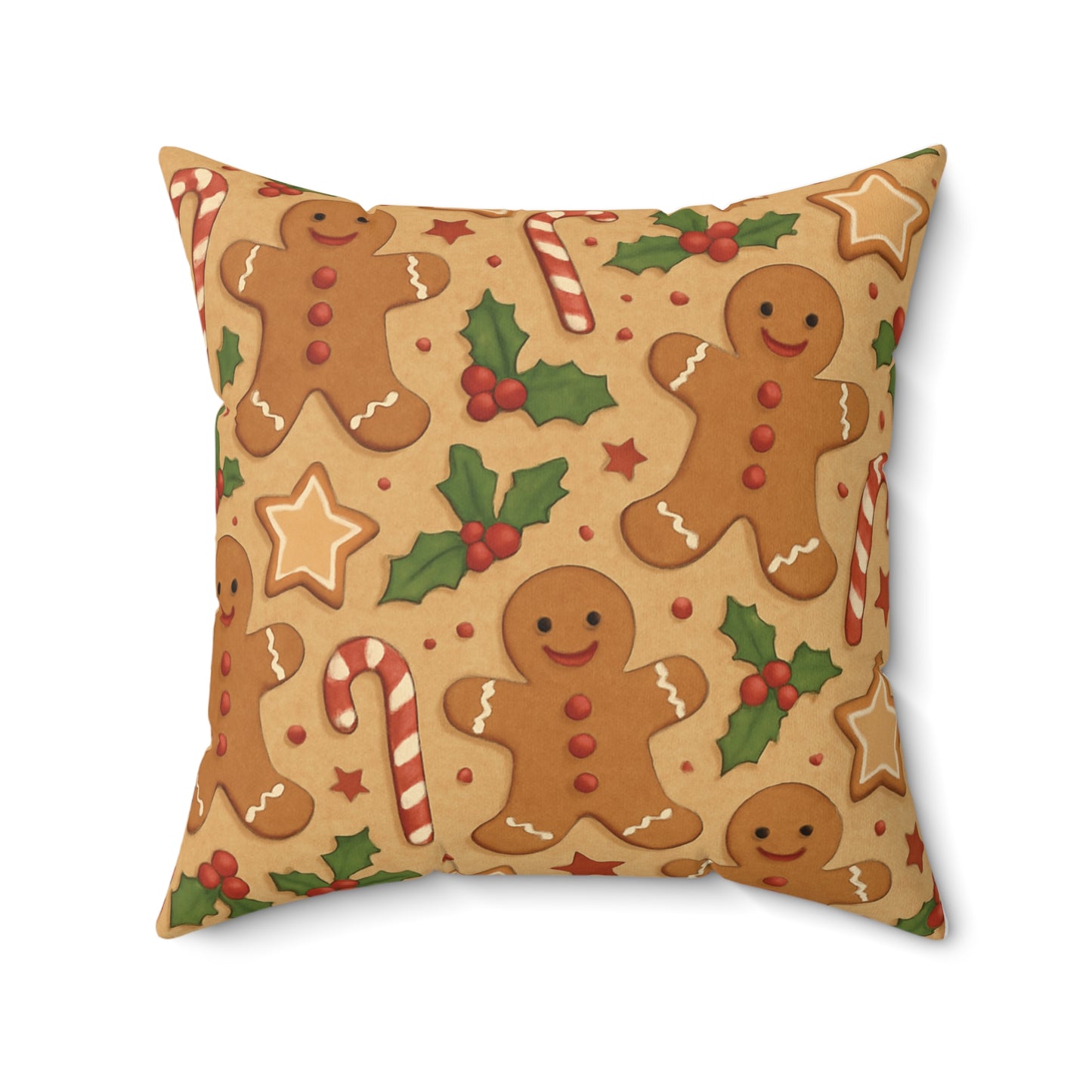 Gingerbread Holiday Throw Pillow