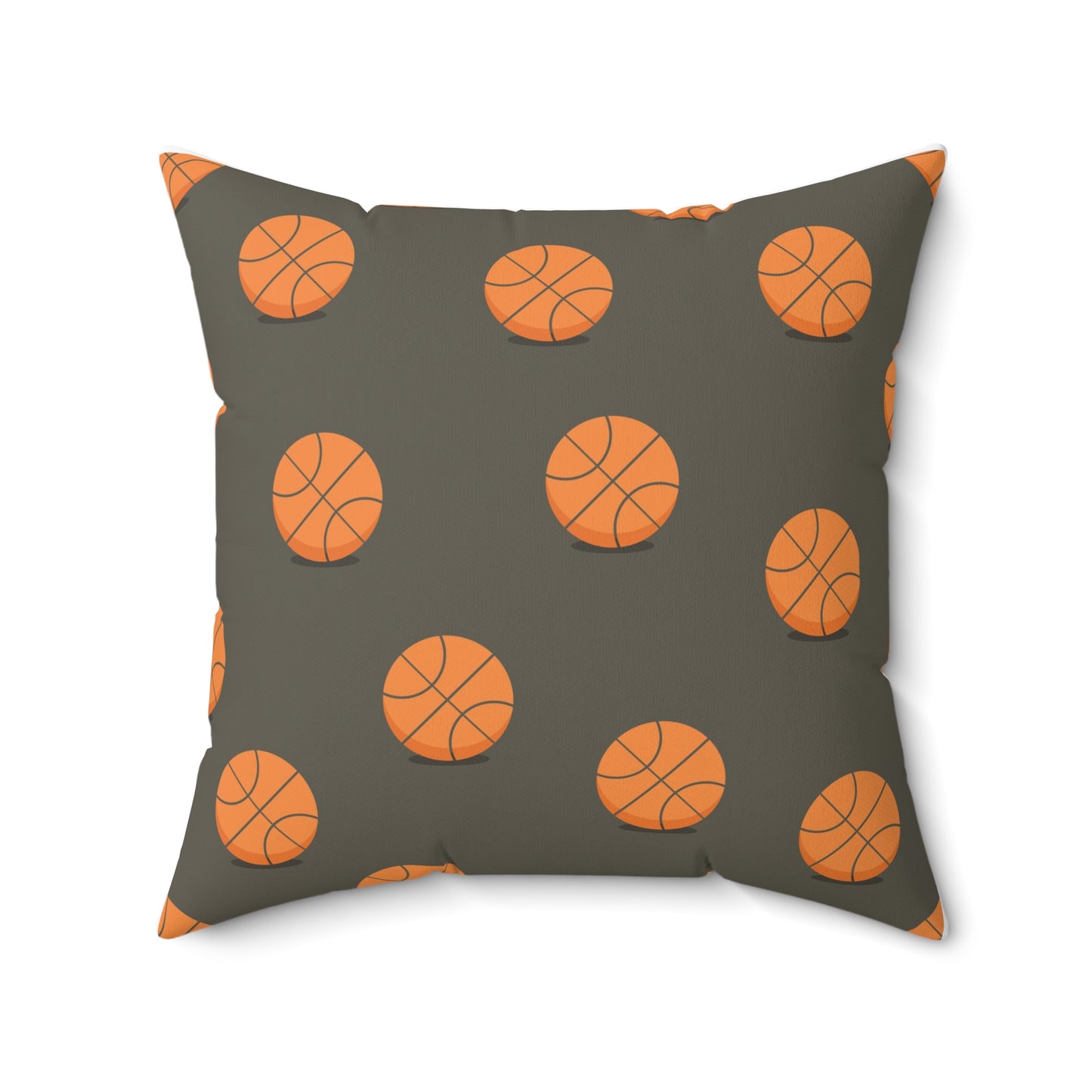 “Ballin’” Basketball Pattern Square Pillow