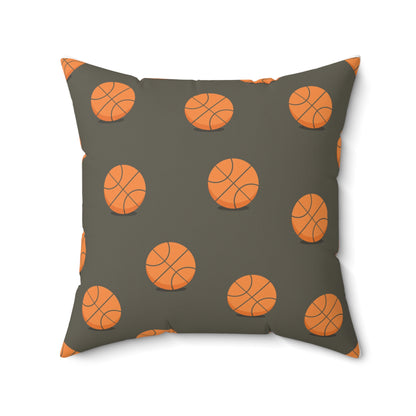 “Ballin’” Basketball Pattern Square Pillow
