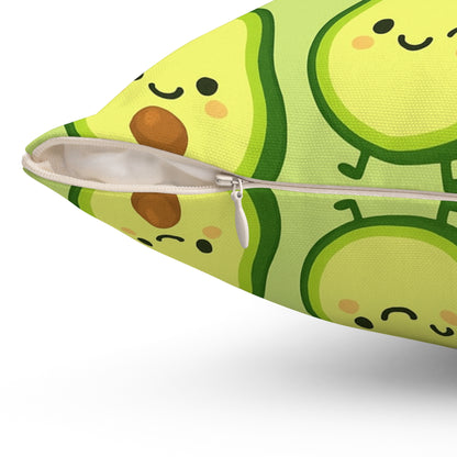 “Guac Babe” – Kawaii Avocado Decorative Throw