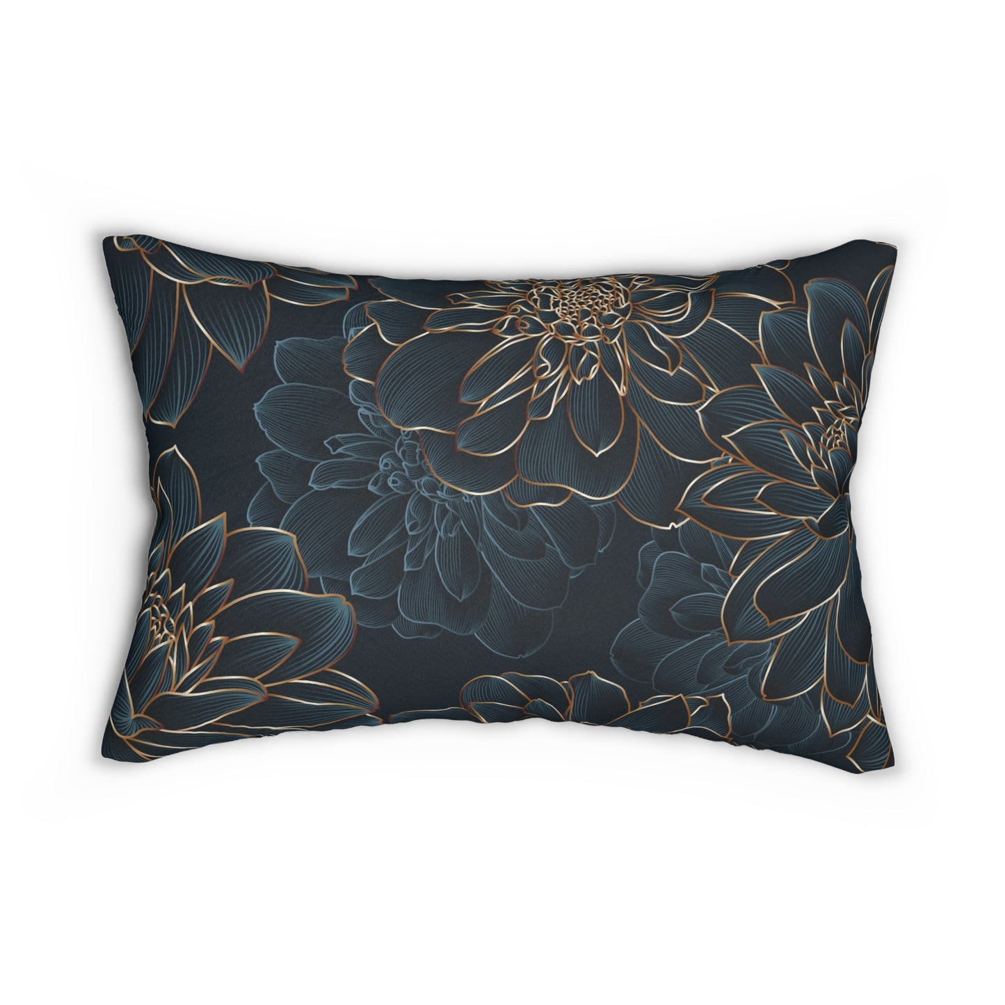 “Cool Embrace” Floral Lumbar Pillow