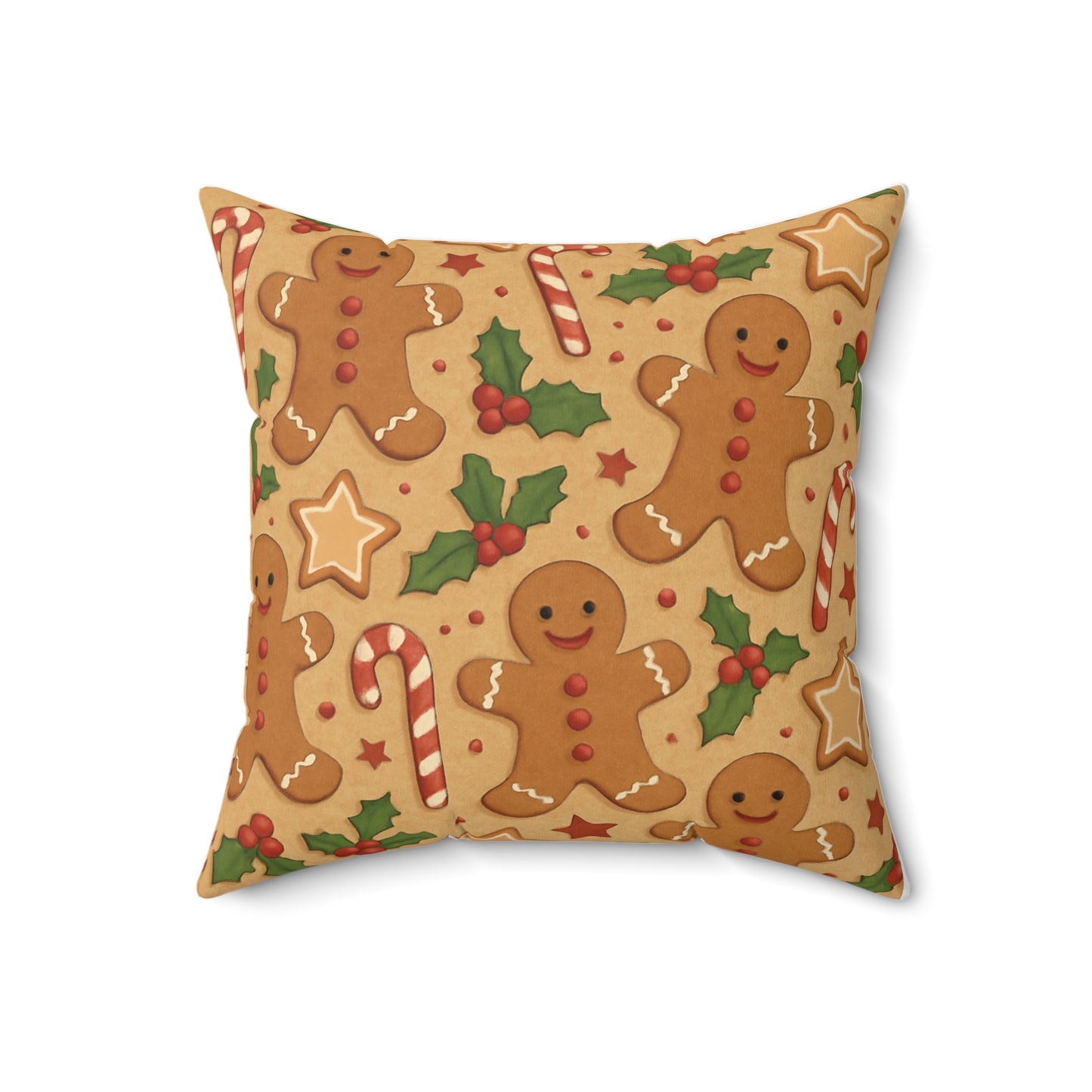 Gingerbread Holiday Throw Pillow