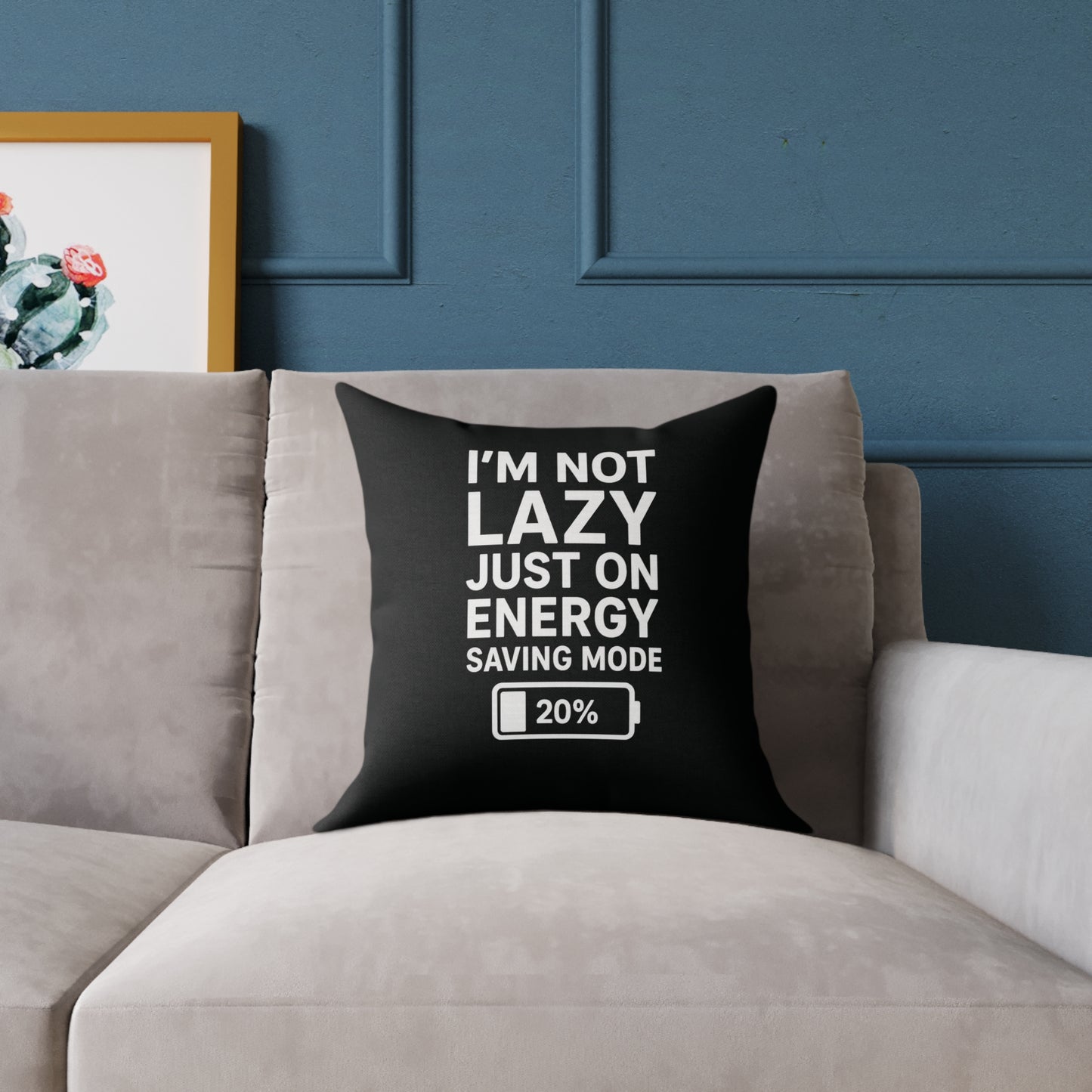 Lazy Energy Saving Mode Pillow, Funny Home Decor, Couch Cushion, Gift for Him, Quirky Dorm Room Decor, Unique Pillow