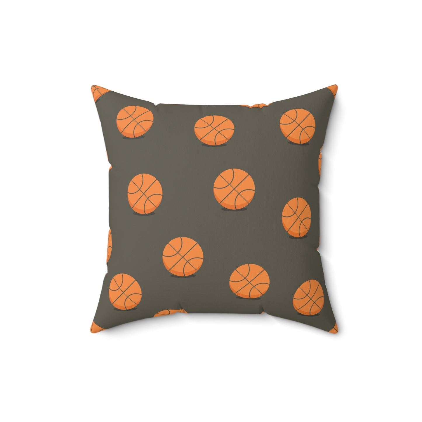 “Ballin’” Basketball Pattern Square Pillow
