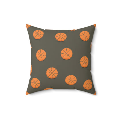 “Ballin’” Basketball Pattern Square Pillow