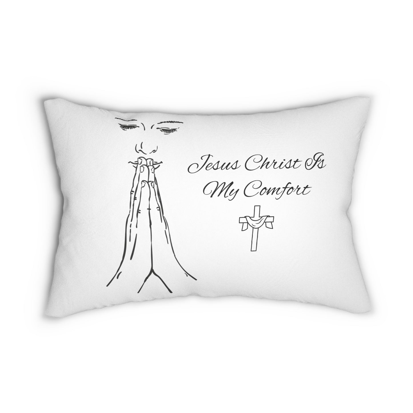 Comforting Jesus Christ Lumbar Pillow, Inspirational Home Decor, Religious Gift, Faith-Based Living Room Accessory, Prayer Pillow