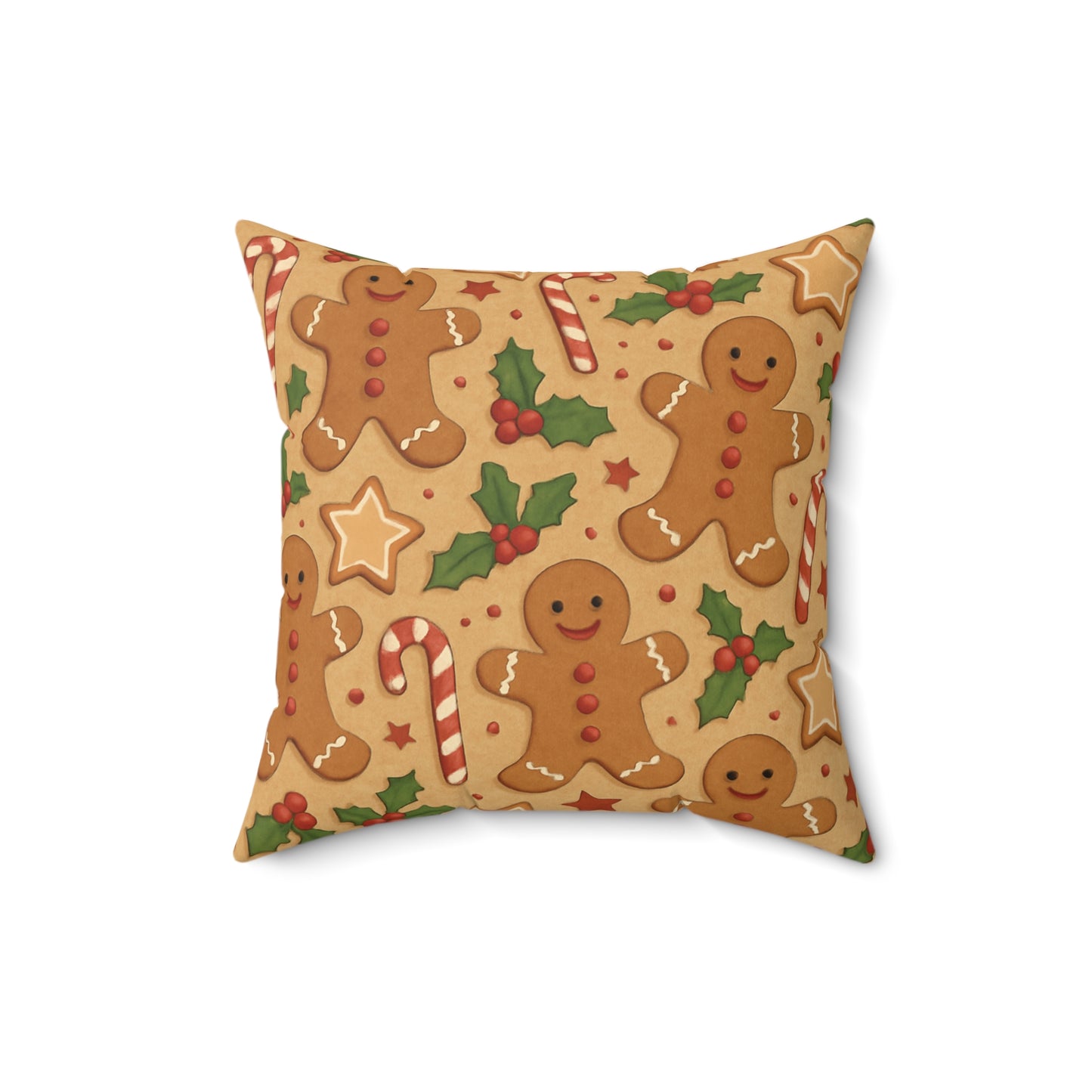 Gingerbread Holiday Throw Pillow