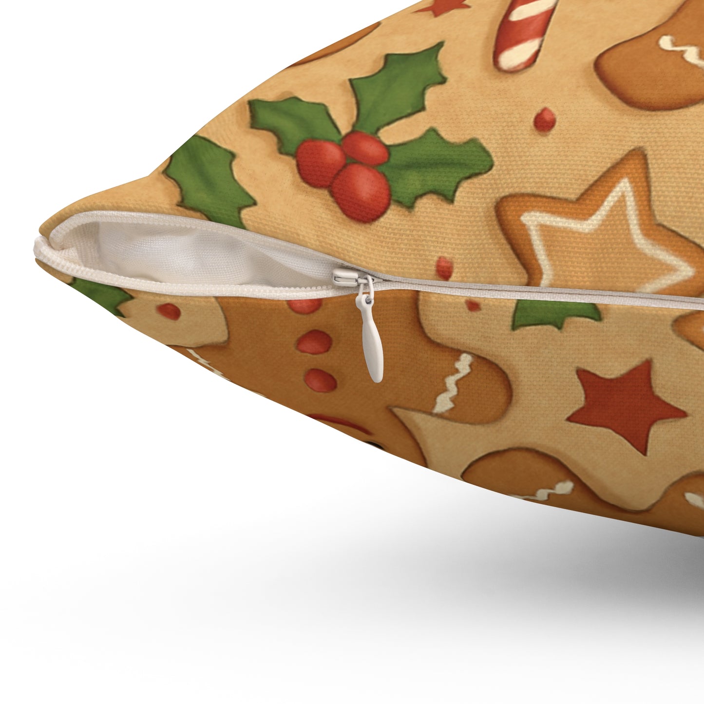 Gingerbread Holiday Throw Pillow