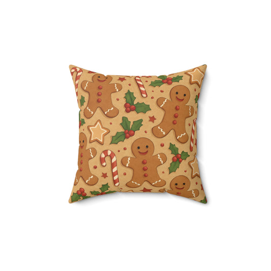Gingerbread Holiday Throw Pillow