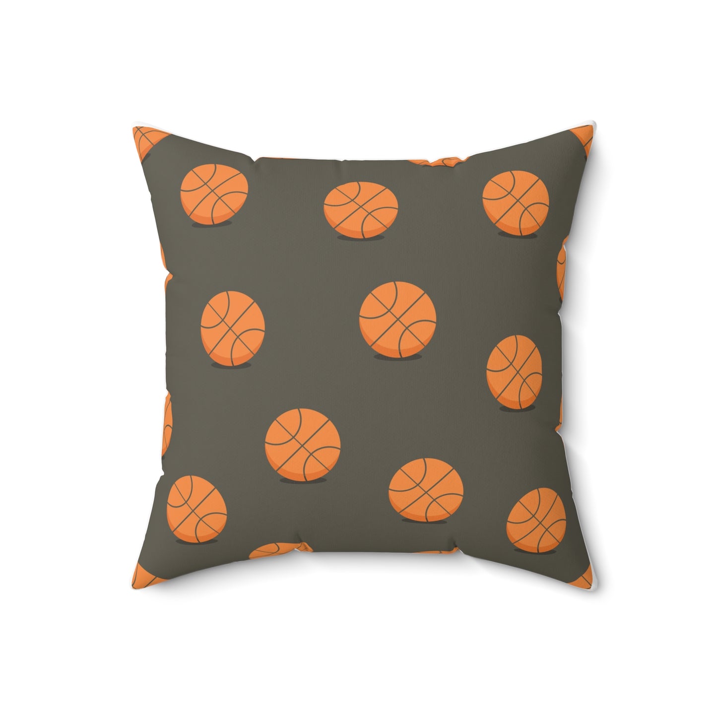 “Ballin’” Basketball Pattern Square Pillow
