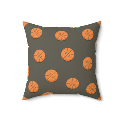 “Ballin’” Basketball Pattern Square Pillow