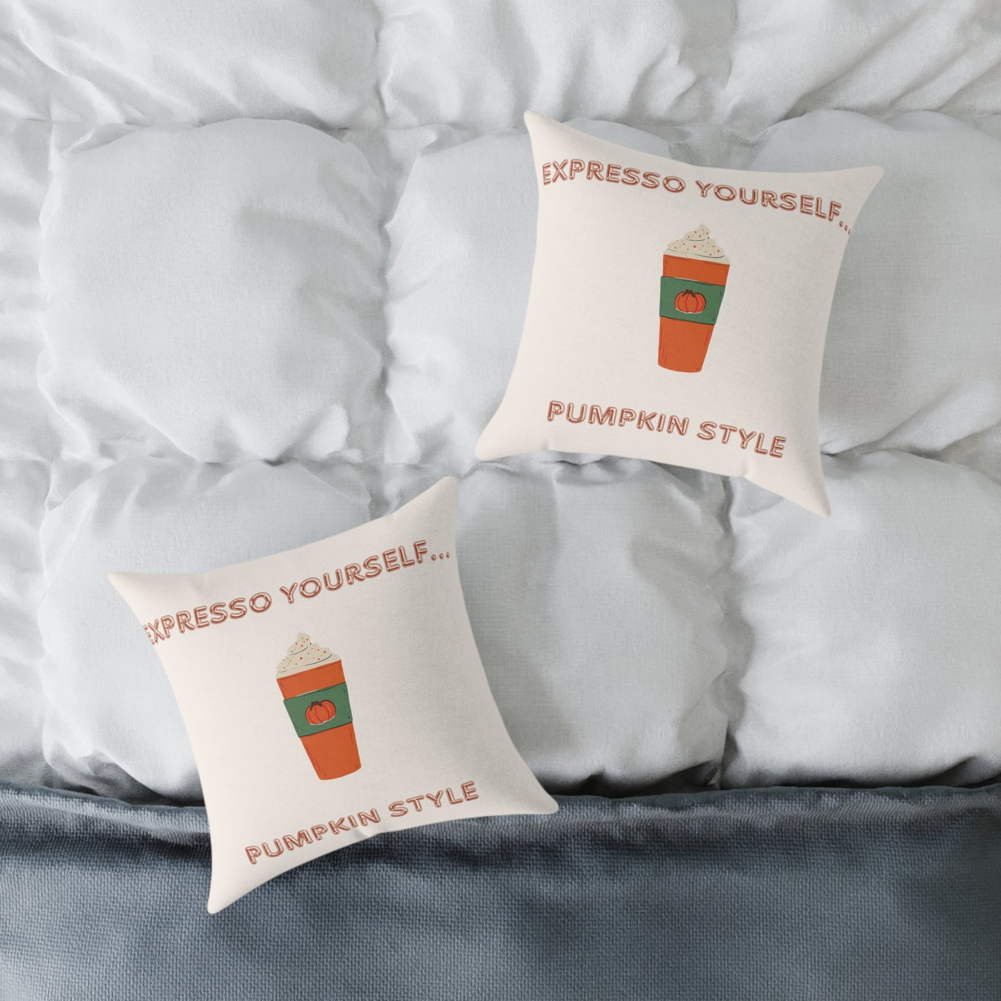 “Pumpkin Latte” Fall Decorative Pillow