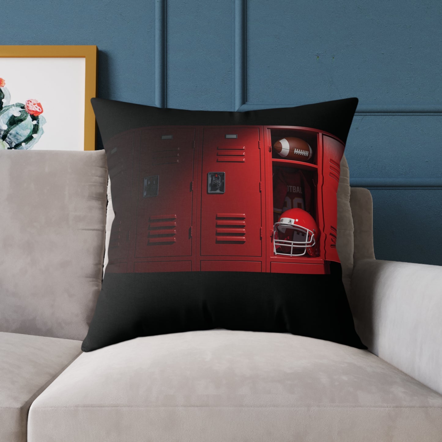 “Game DAY” Football Square Poly Canvas Pillow
