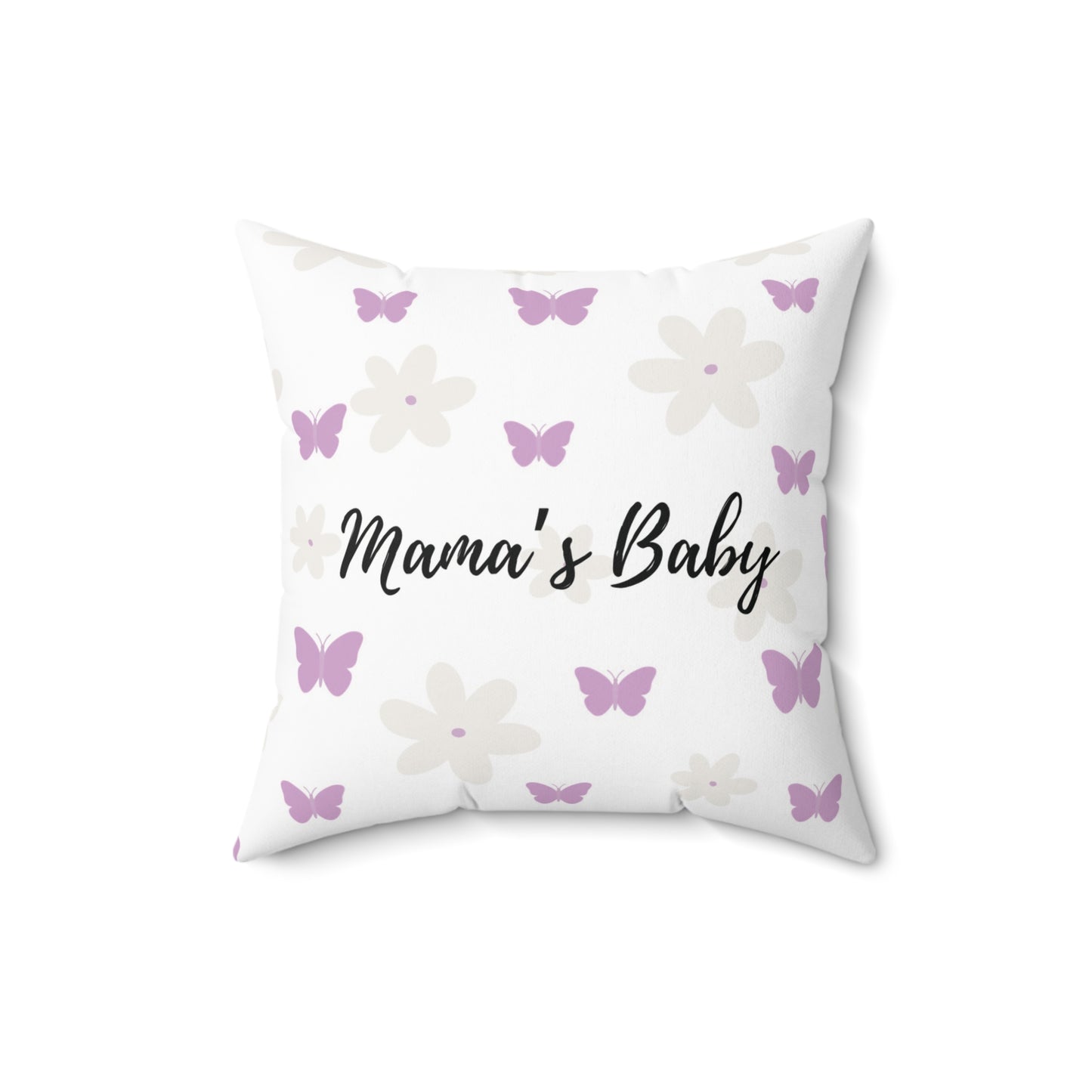 “Mama’s Baby” Butterfly Floral Pillow