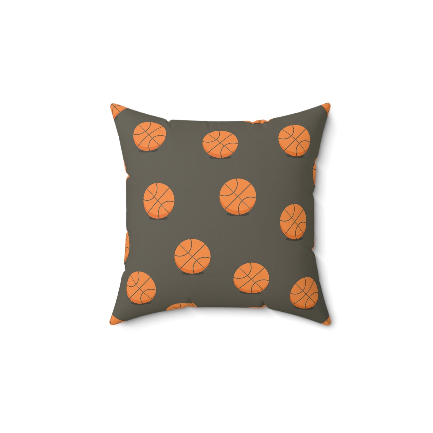 “Ballin’” Basketball Pattern Square Pillow