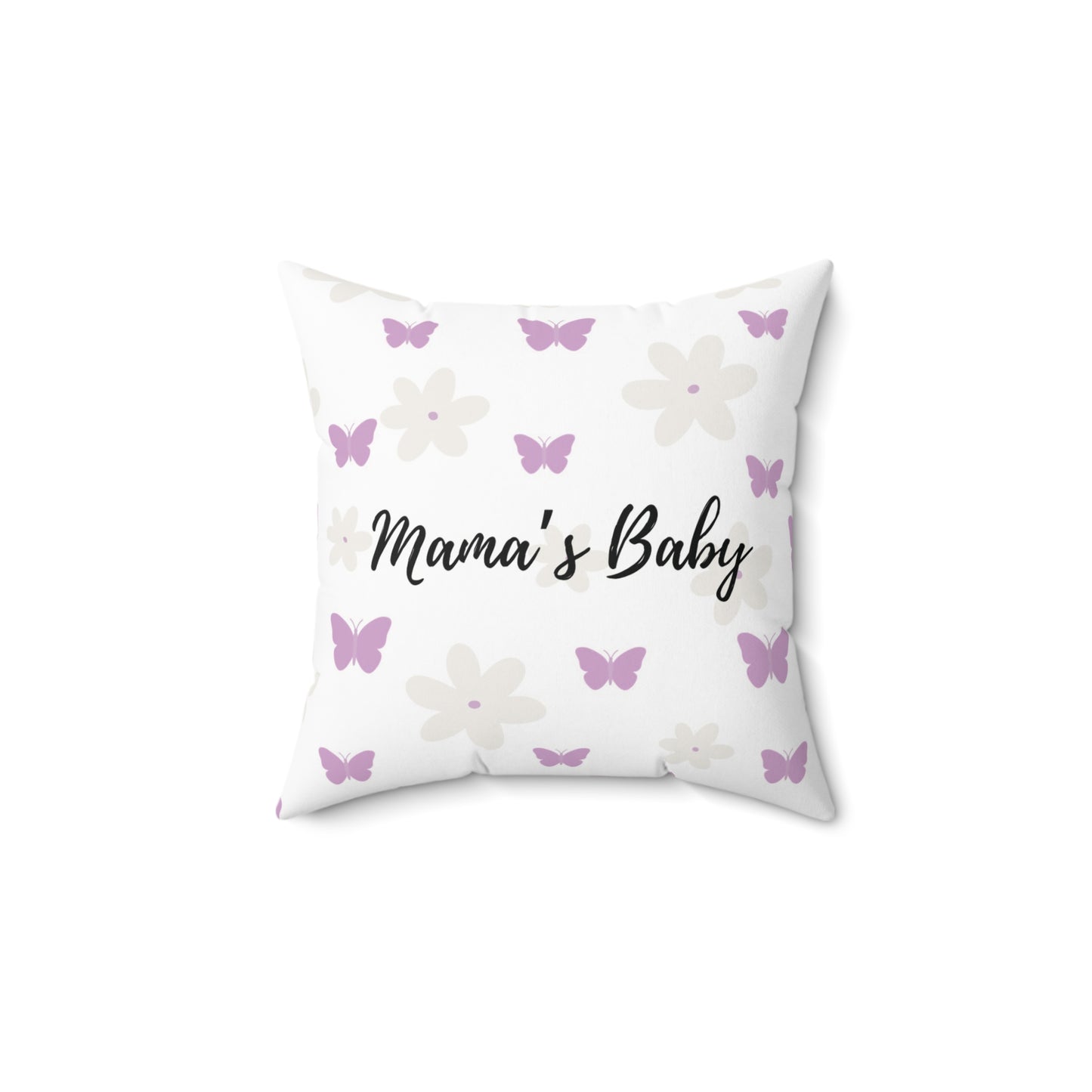 “Mama’s Baby” Butterfly Floral Pillow