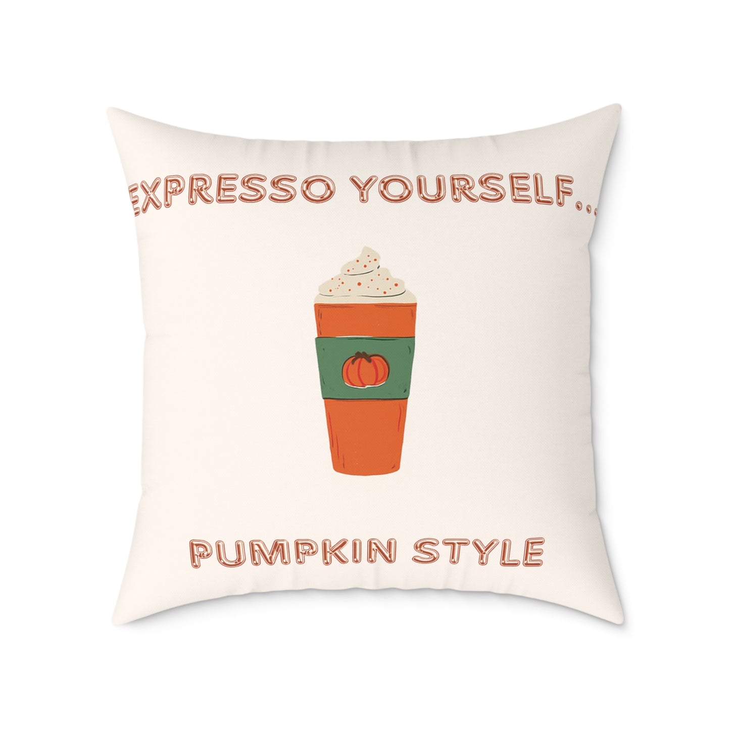 “Pumpkin Latte” Fall Decorative Pillow