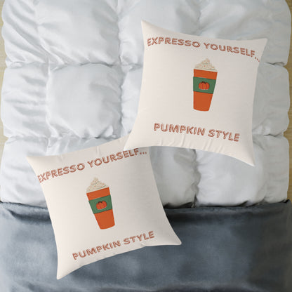 “Pumpkin Latte” Fall Decorative Pillow