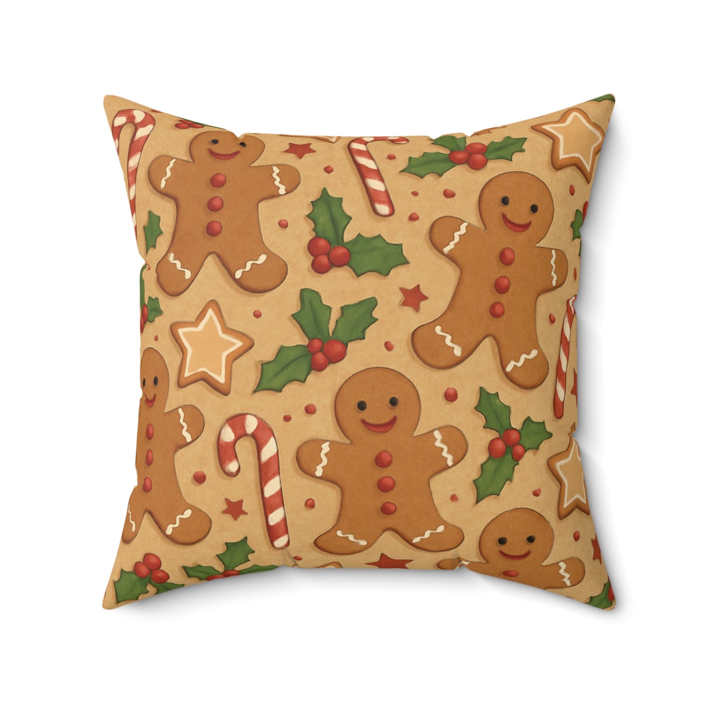Gingerbread Holiday Throw Pillow