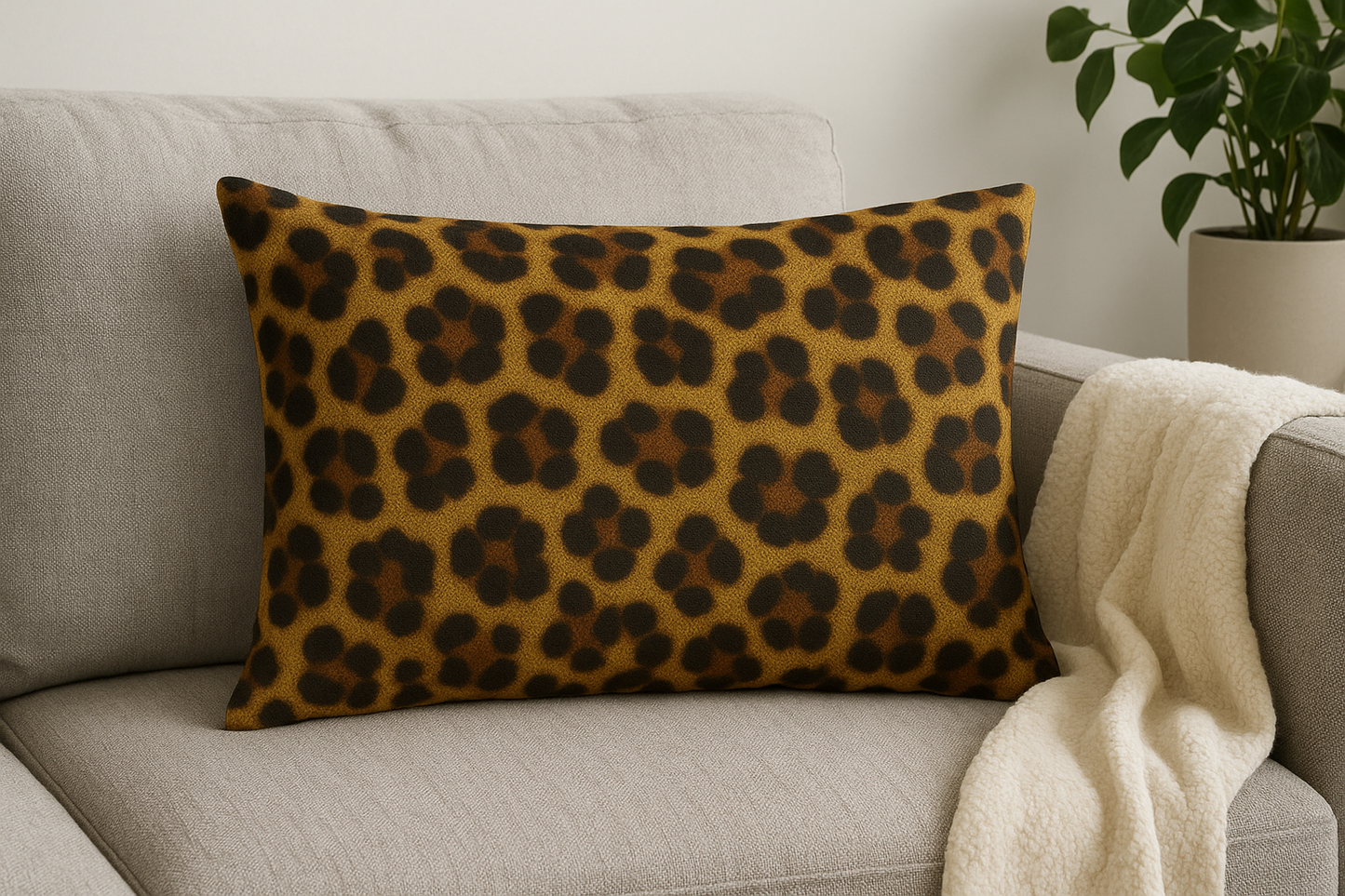 “Royal Rumble” Leopard Pillow
