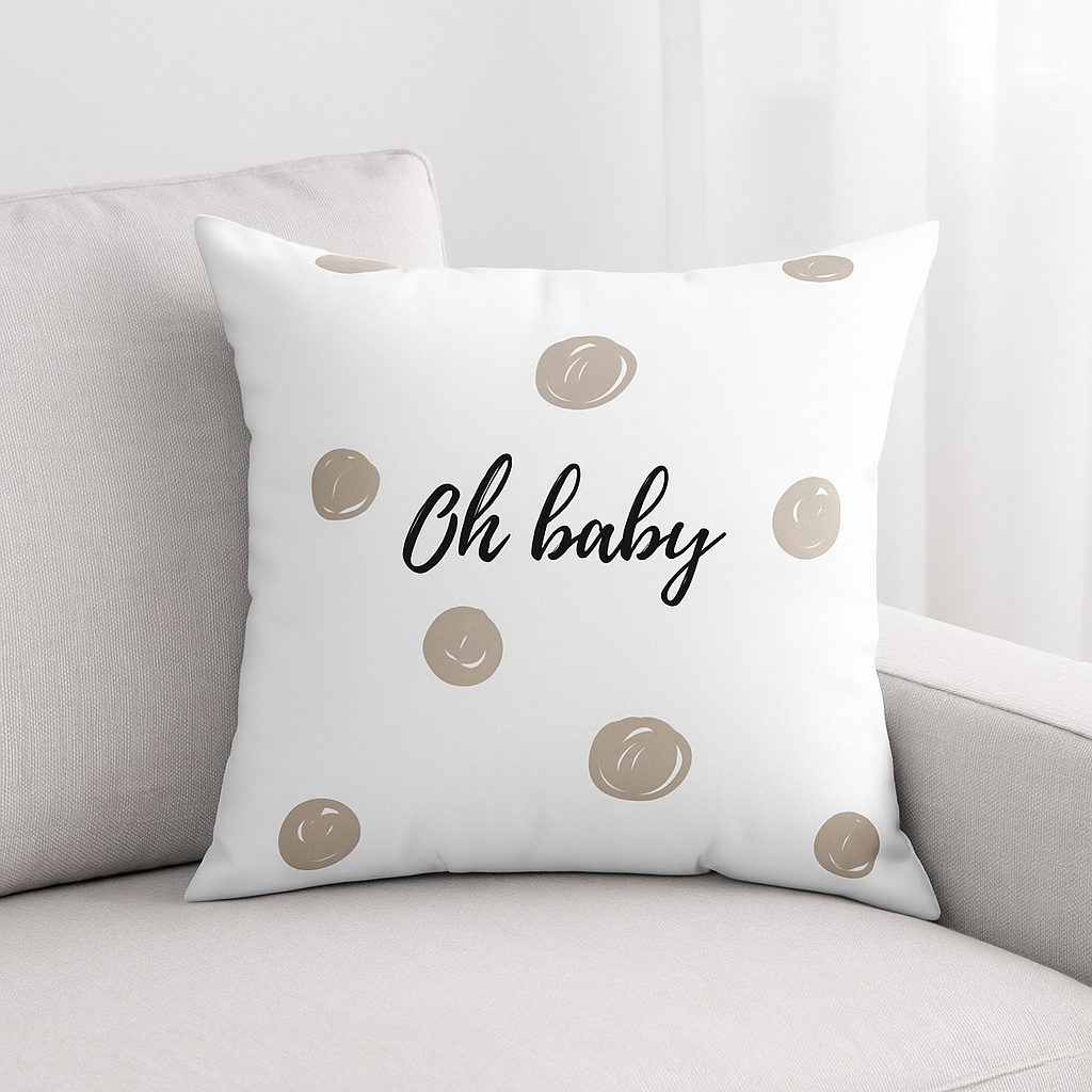 “oh Baby” Spun Pillow