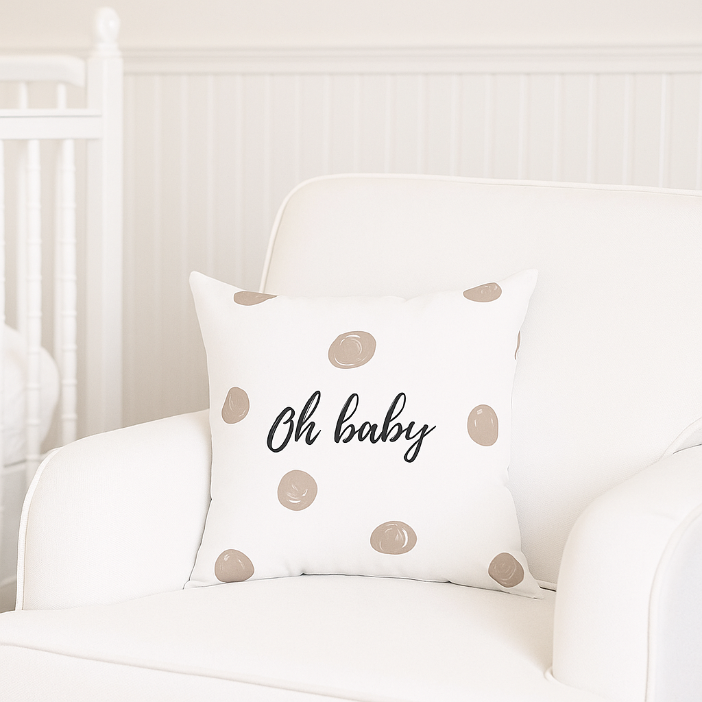 “oh Baby” Spun Pillow