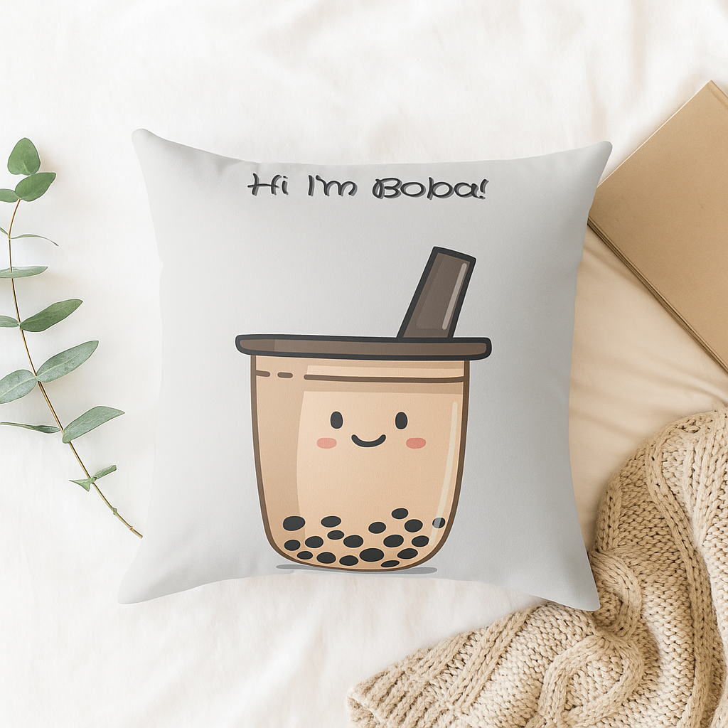 “Boba” Cute Spun Pillow