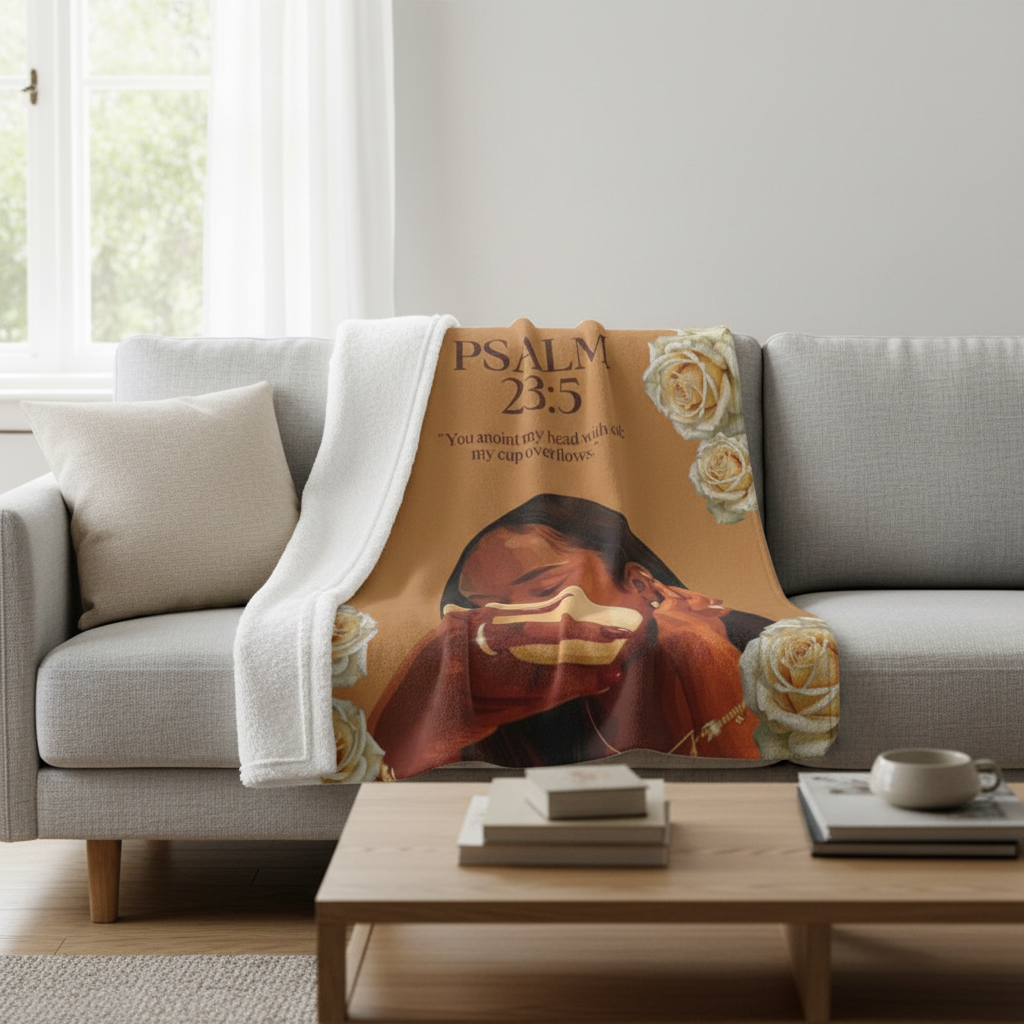 “Jesus Fills My Cup” Throw Blanket