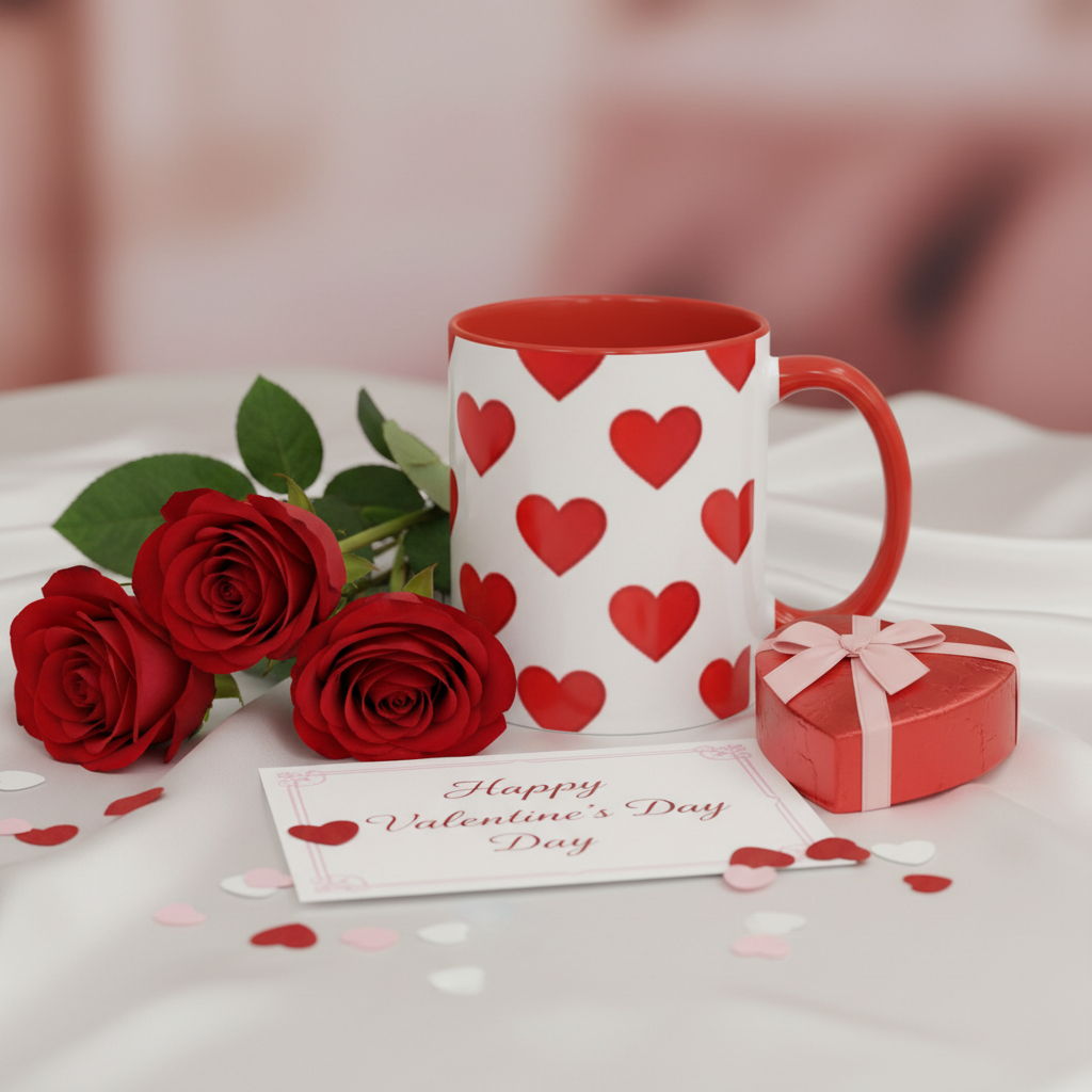 Red Hearts Valentine Ceramic Mug (11/15oz)