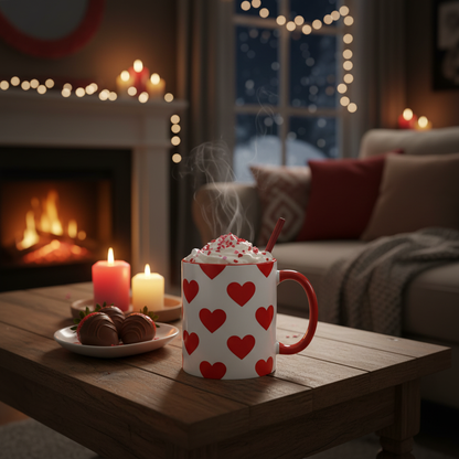 Red Hearts Valentine Ceramic Mug (11/15oz)