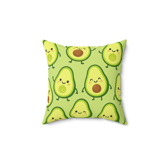 “Guac Babe” – Kawaii Avocado Decorative Throw
