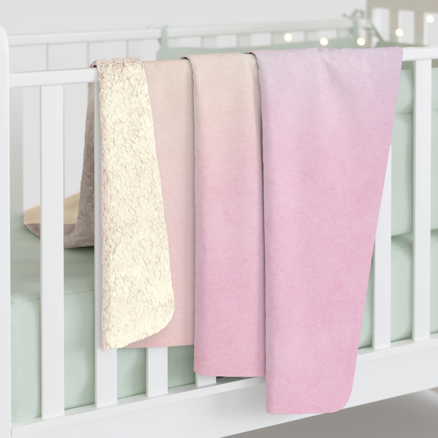 Pastel Gradient Sherpa Fleece Blanket - Cozy Throw for Year-Round Comfort