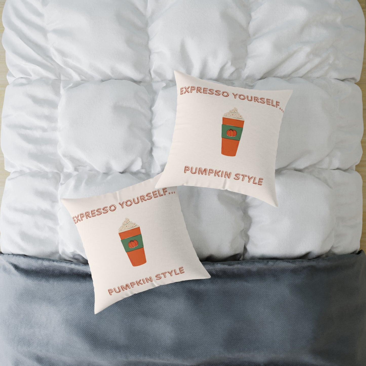“Pumpkin Latte” Fall Decorative Pillow