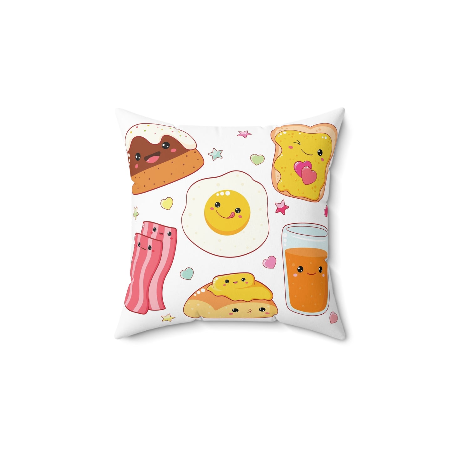 “Cutesy” Foodie Square Pillow - Whimsical Breakfast Designs