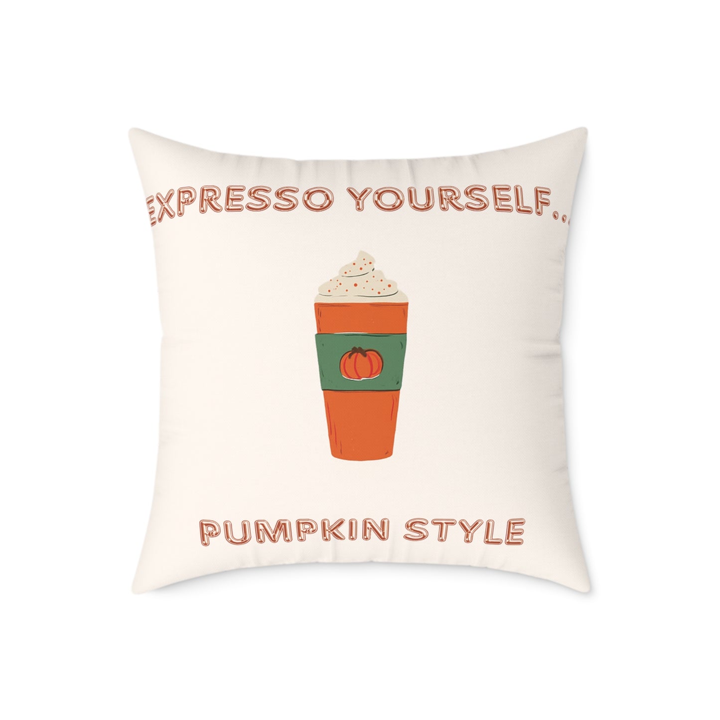 “Pumpkin Latte” Fall Decorative Pillow