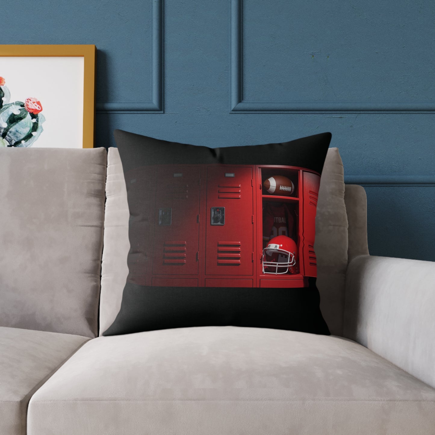 “Game DAY” Football Square Poly Canvas Pillow