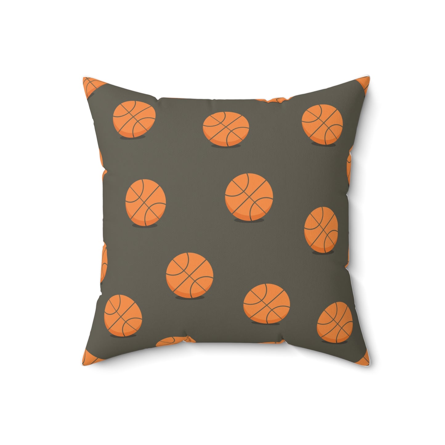 “Ballin’” Basketball Pattern Square Pillow