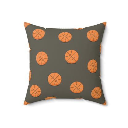 “Ballin’” Basketball Pattern Square Pillow