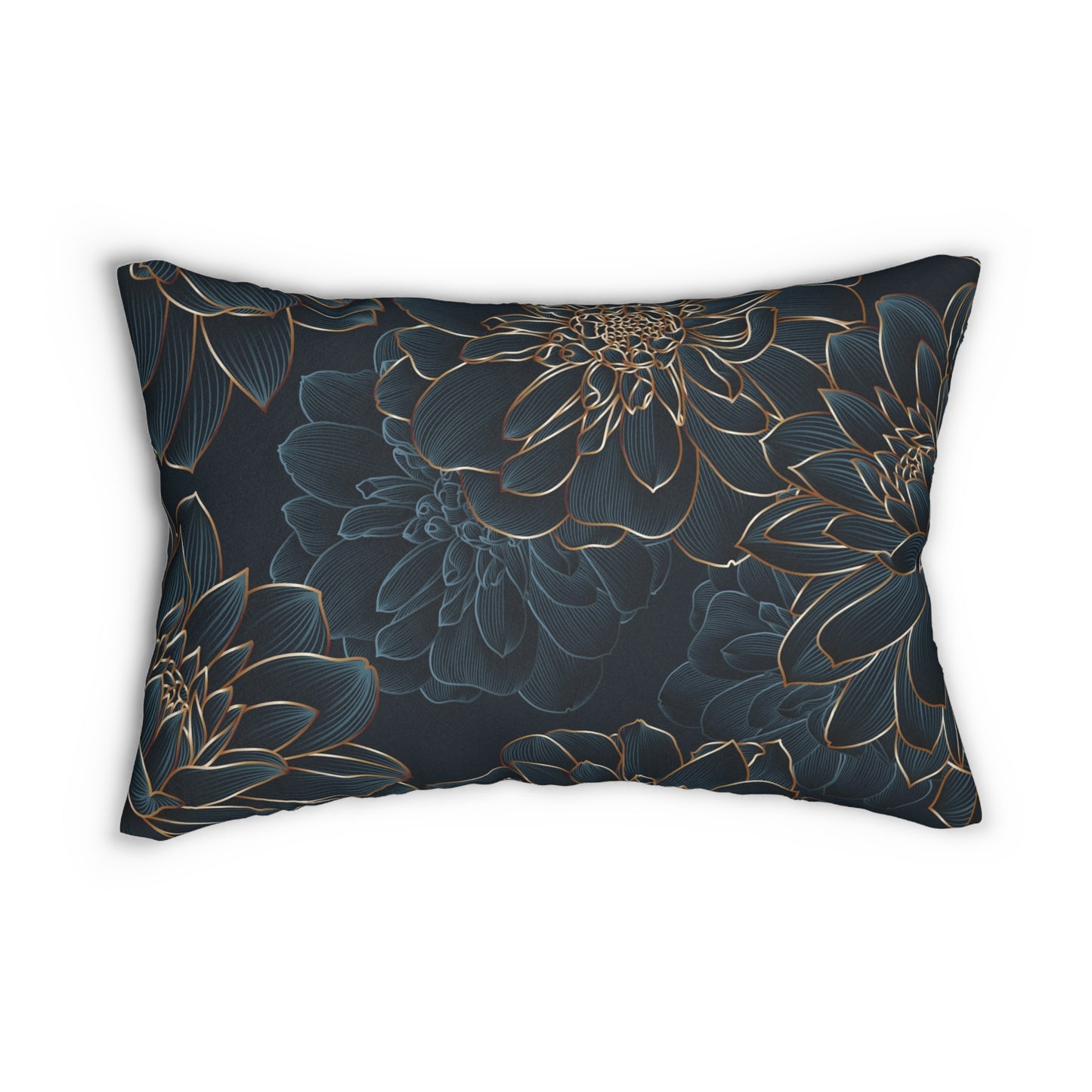 “Cool Embrace” Floral Lumbar Pillow