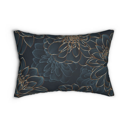 “Cool Embrace” Floral Lumbar Pillow