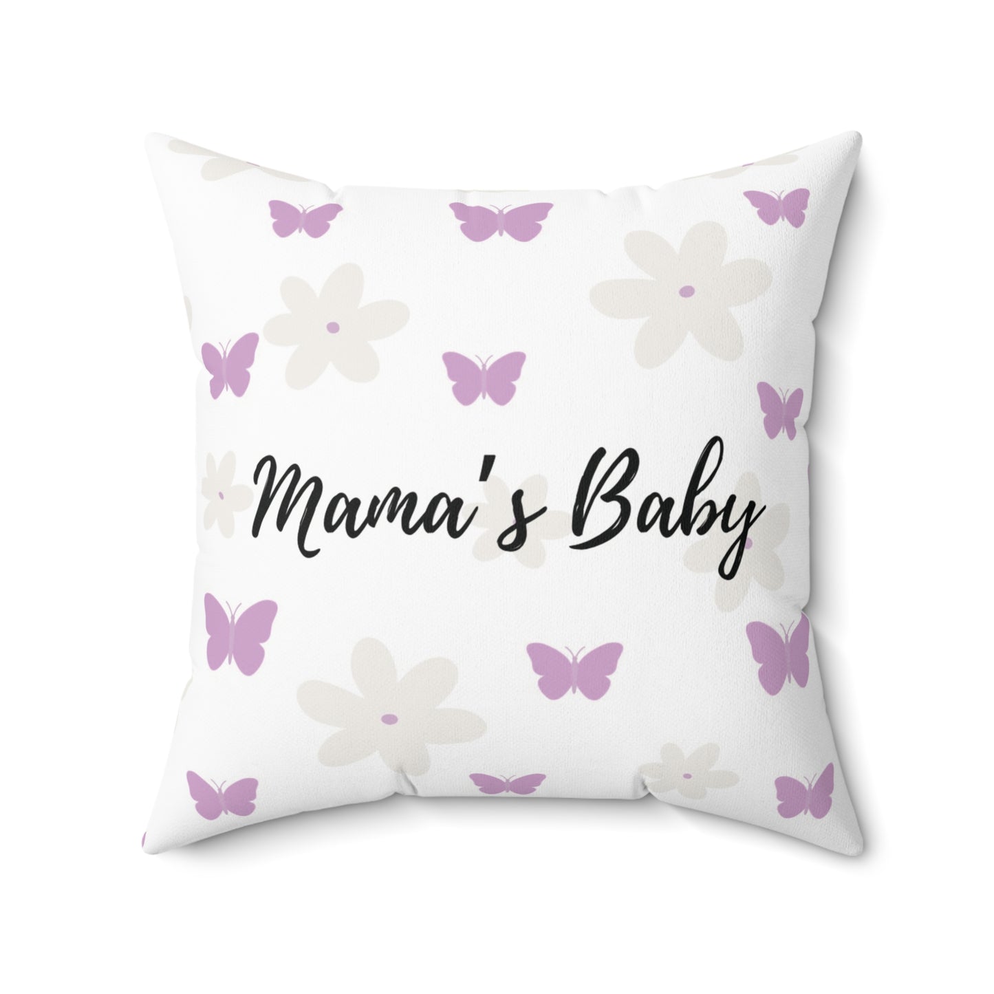 “Mama’s Baby” Butterfly Floral Pillow