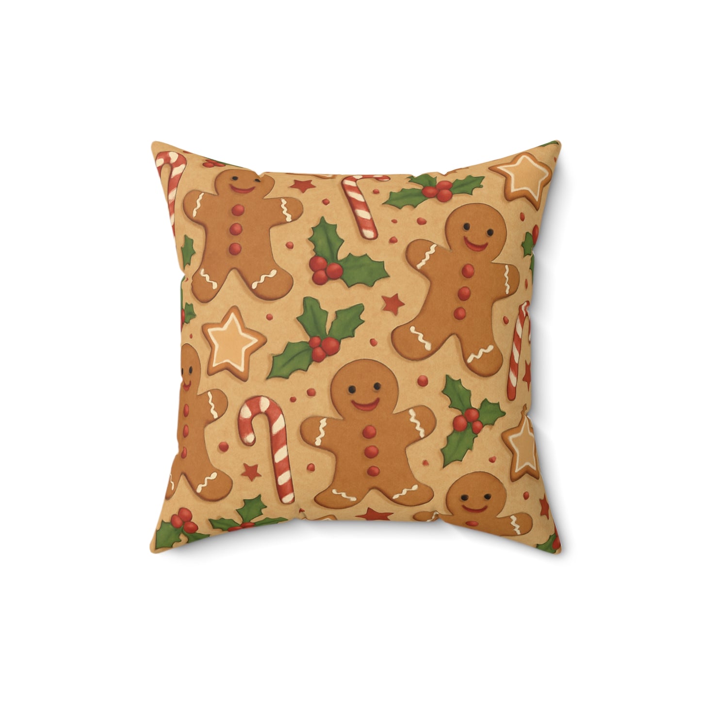 Gingerbread Holiday Throw Pillow