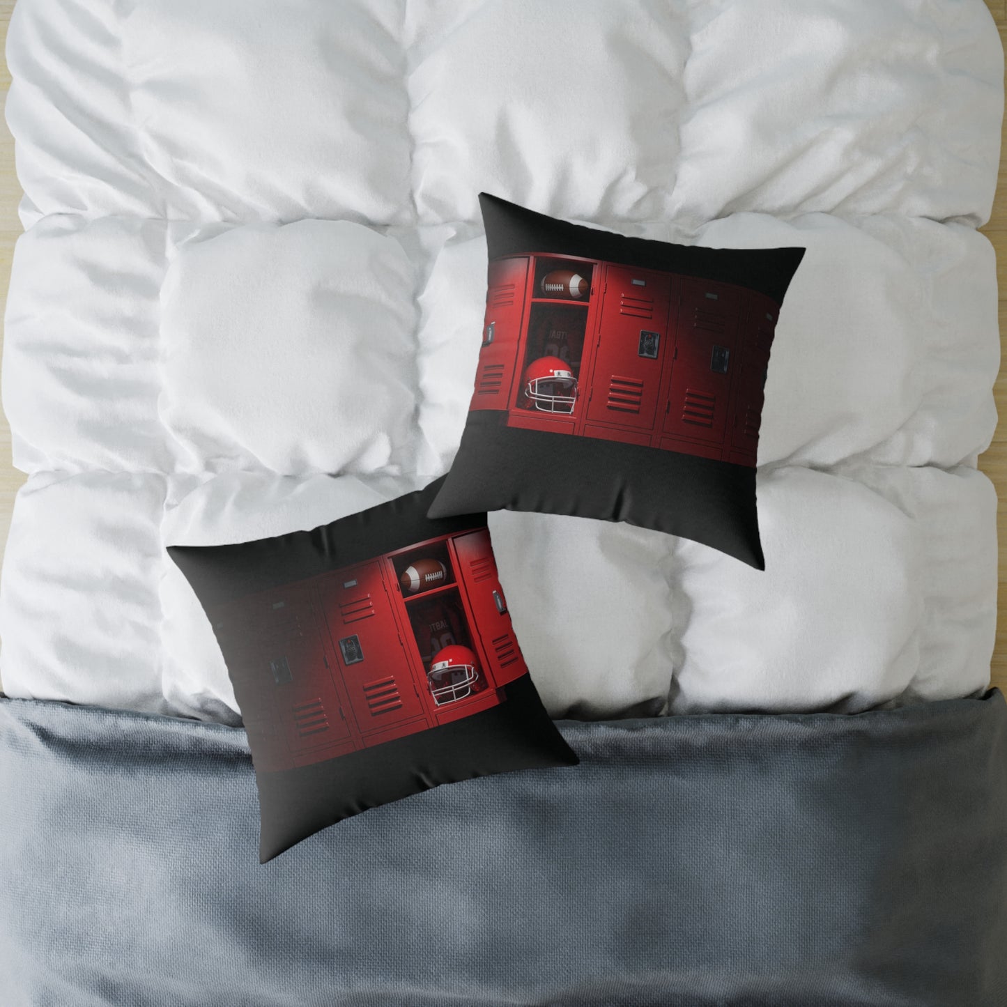 “Game DAY” Football Square Poly Canvas Pillow